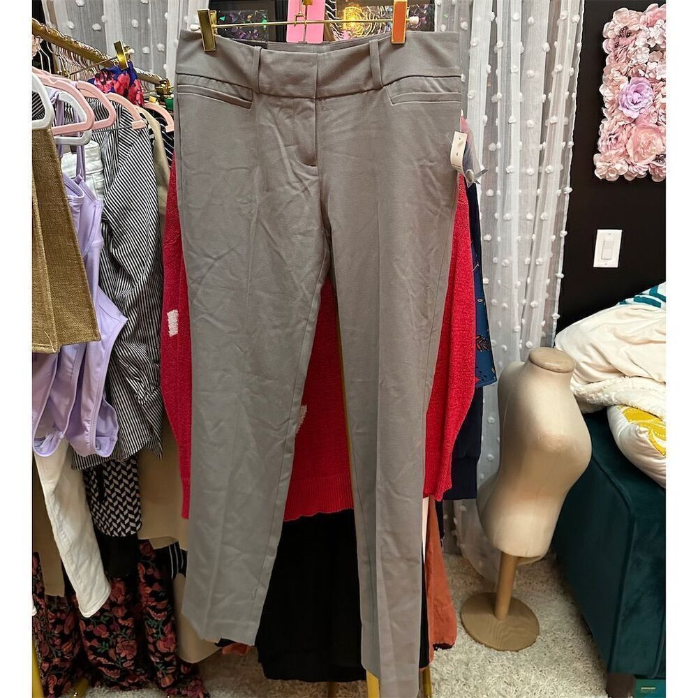 Limited Essentials Women's Gray Mid-Rise Dress Pants S 4 Workwear Slim Fit NWT